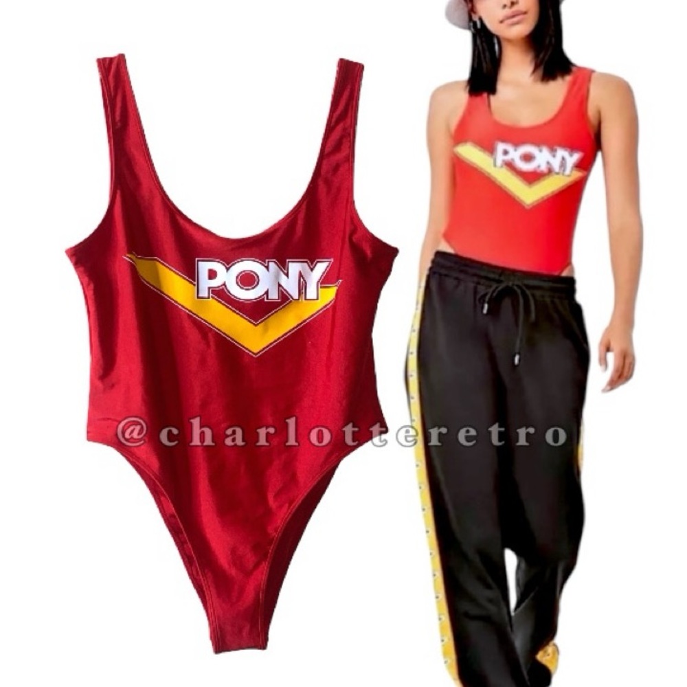 Pony x F21 Retro Hi-Cut Swimsuit Bodysuit